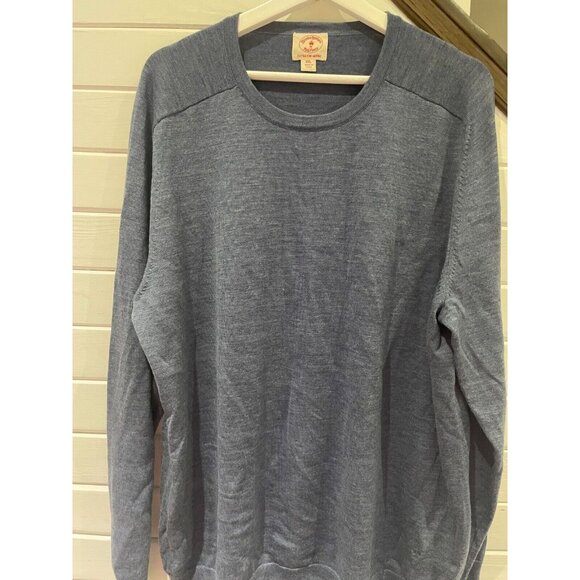 Brooks Brothers Sweater Men XXL blue extra fine Merino Wool Pullover Crewneck - Picture 3 of 10